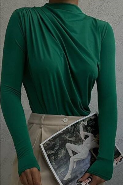 lovebox Жіночий боді з рибальським коміром і збірками 11527