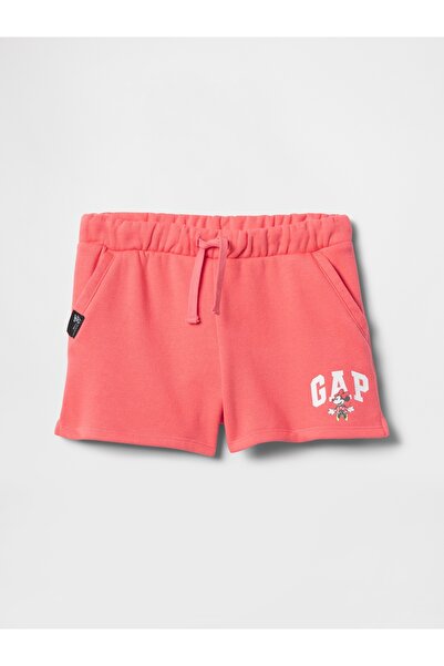 GAP Kız Çocuk Pembe Disney Mickey Mouse Relaxed Gap Logo Pull-On Şort