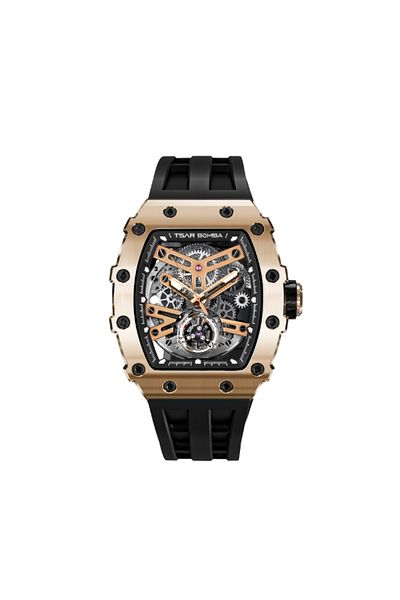 Tsar Bomba Men's Automatic Rose Gold Dial Watch - TB8208A-16
