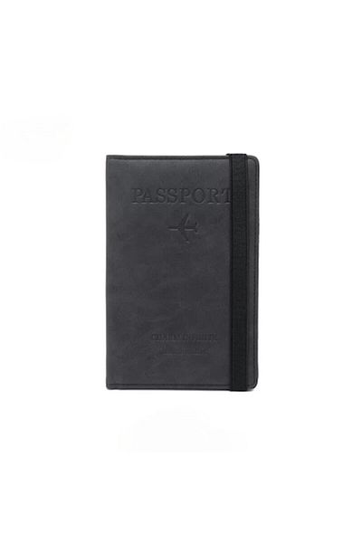 INNOVIO Portofel pentru pasaport INNOVIO®, Protectie RFID, Piele ecologica, Compartiment carduri, Negru