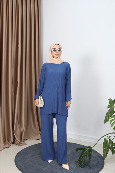 NİSUM MODA Διπλό Σετ με Παντελόνι Κρασί