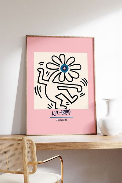 Buka Shops Floare dansantă de Keith Haring Pictură, Poster - Fără cadru