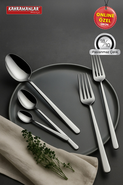 Kahramanlar Lilyum 60 Parça Çatal Kaşık Takımı