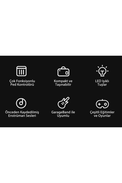 Popumusic Popupiano Akıllı Taşınabilir Dijital Piyano - Uygulama Destekli Eğitici Müzik Aleti Çocuk - Yetişkin