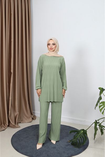 NİSUM MODA Διπλό Σετ με Παντελόνι Κρασί