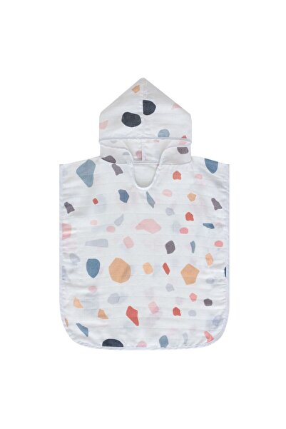 Hibboux Terazzo 100% Natural Cotton Muslin Baby Kids Poncho - Geometric Stone Patterned 1-3 Years