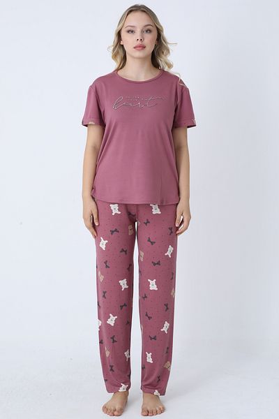 TURAY Happiness Bamboo Short Sleeve Women's Powder Pajama Set