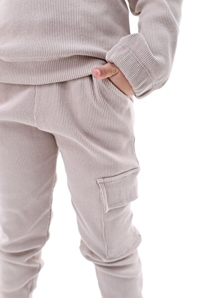 ZUZUNGA Camisole Bow Embroidered Cargo Pocket Detailed Girls' Set Fuchsia Age 3-8