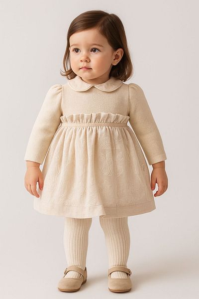 MixMax Bebe Baby Girl Embroidery Motif 100% Cotton Dress