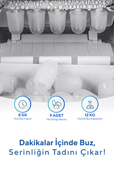 KUMTEL Taşınabilir Otomatik Buz Makinesi Hım-02