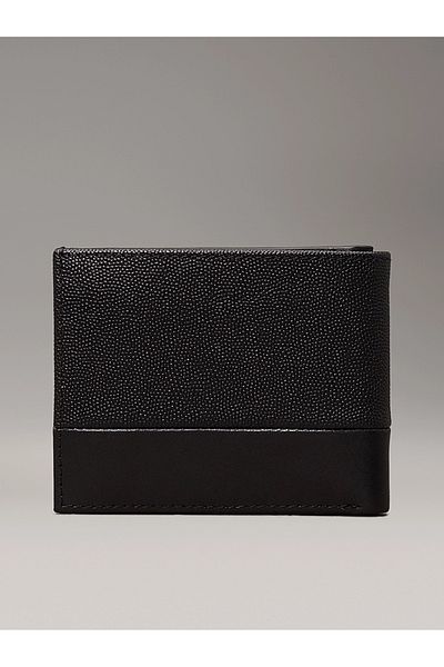 Calvin Klein Men's Black Logo Leather Wallet
