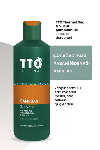 TTO Saç Ve Vücut Şampuanı 500 ml Yeşil ( Kepek Kaşıntı Pullanma - Çay Ağacı Yağı / Tea Tree Oıl)