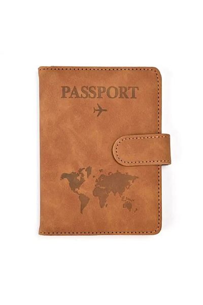 INNOVIO Portofel pentru pasaport INNOVIO®, Protectie RFID, Piele ecologica, Compartiment carduri, Maro