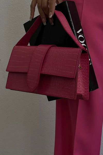 lovebox Python Patterned Faux Leather Cover Design Women's Pink Evening Dress Bag 30015