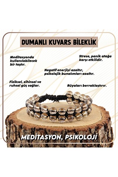 OSMANLI DEĞERLİ TAŞ Sertifikalı Dumanlı Kuvars Doğal Taşı Bileklik - 6 Mm B653