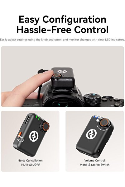 HollyLand Lark M2S Combo - All in one Wireless Lavalier Microphone (Camera RX+USB-C RX+ Lightning Cable)