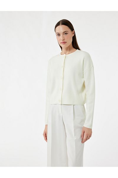 Koton Regular Fit Long Sleeve Crew Neck Knitwear Cardigan