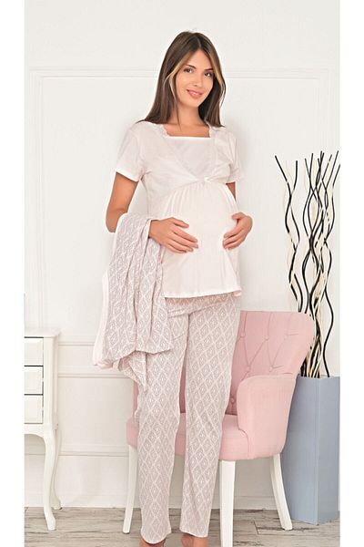 Cotpark Set de pijamale cu mânecă scurtă pentru femei, din bumbac, lycra, pentru alăptare și maternitate 16077