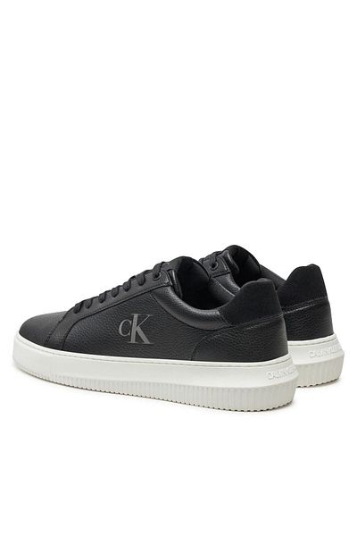 Calvin Klein Men's Comfortable Flat Sole Leather Black Sneakers Ym0Ym01253-0Gm