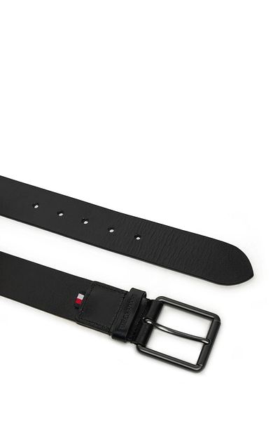 Tommy Hilfiger Men's Adjustable Strap Rectangular Design Lined Black Belt Am0Am13302-Bds