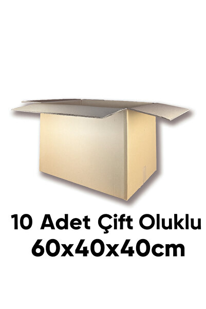Home 10 Adet 60x40x40 Sağlam Taşıma Kolisi Çift Oluklu Boş Koli, Karton Kutu,...
