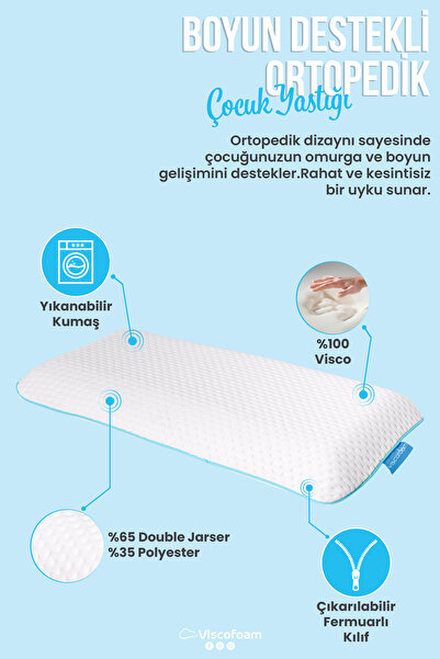 Viscofoam ViscoKidz Ortopedik Çocuk Yastığı Visco Yastık 67.5x33x6cm