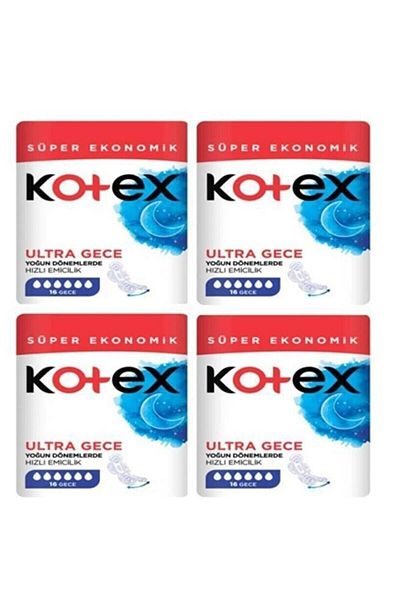 Kotex Ultra Quadro Super Eco Night 16 Pieces X 4 Pieces