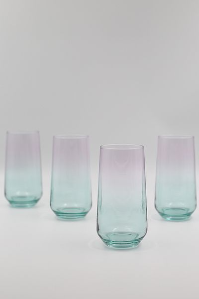 Rakle Marseille Set of 4 Soft Drink Glasses Pink-Green 470 Cc