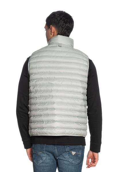 Calvin Klein Men's Stand Collar Solid Cut Zipper Closure Gray Vest K10K 113470 -Peb