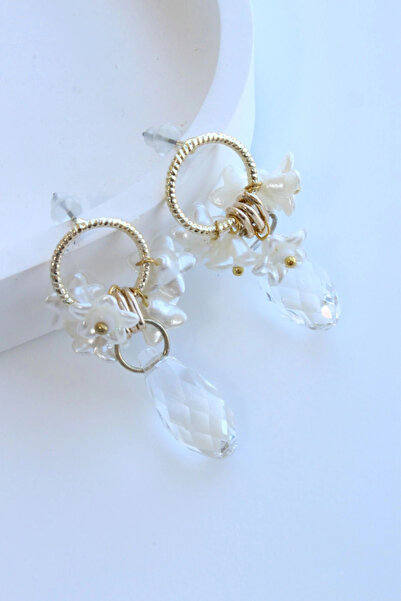 Leo'Stone Special Series Multicolor Pearl Flower Women's Steel Earrings