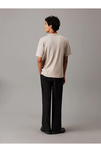 Calvin Klein Men's Beige T-Shirt - Short Sleeve, Cotton, Logo K10K 112487 -Raj