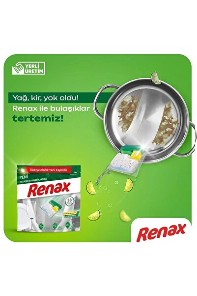 RENAX Bulaşık Makinesi Kapsülü Hepsi Bir Arada 33 Lü X 3 Adet