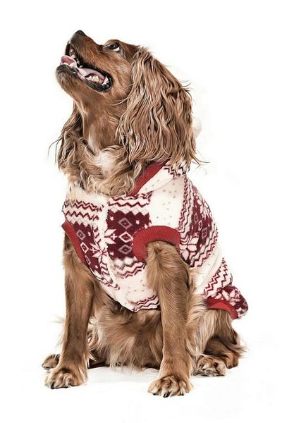 Petza Dog Jacket - Pompom Fleece Claret Red