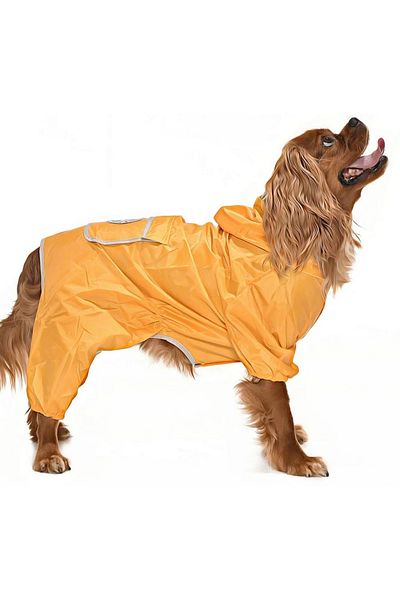 Petza Small and Medium Breed Dog Leg Raincoat - Puka Yellow