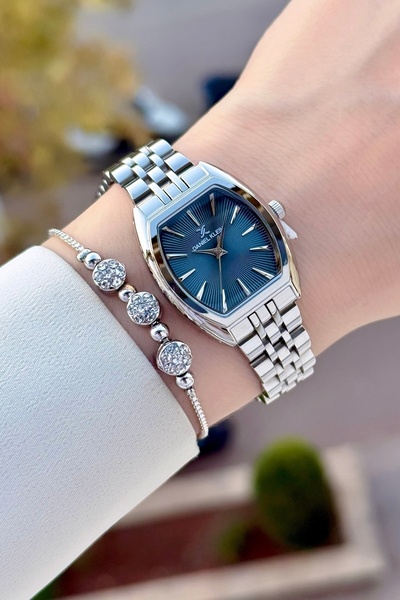 Daniel Klein Kadranı Mavi Kordonu Gold Renk Ayarlanabilir Kordonlu Kadın Kol Saati ve Bileklik