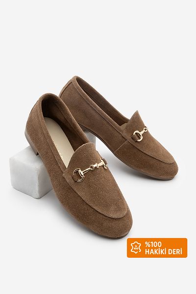 Marjin Дамски мокасини с верижка от естествена кожа - Ежедневни обувки Tanle Tanle Tanle Suede