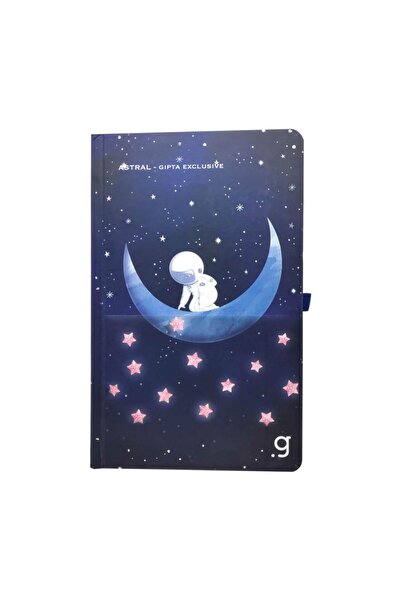 Gıpta Блокнот Astral 13*21 Зшитий Твердий Kpk.96yp Лінійчастий Рожевий Зірка