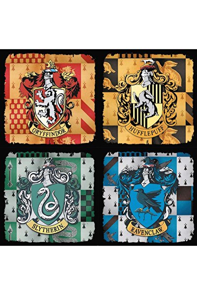 Hayal Poster Harry Potter 20x20 4 Adet UV Baskı MDF Retro Ahşap Poster Tablo