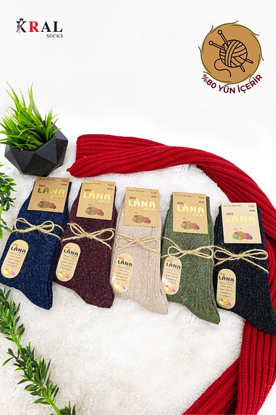 Miss Lana Ladies Socks Чорапи (5 ЧИФТА) Зимни вълнени чорапи Агнешка вълна (СПЕЦИАЛНА АВНЕШКА ВЪЛНА) За жени с термични характеристики