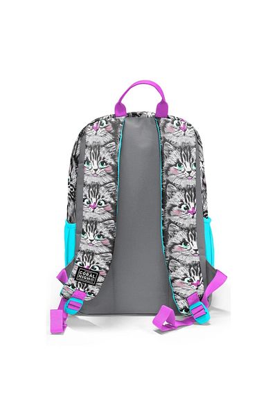 Coral High 23638 حقيبة ظهر للأطفال على شكل قطة رمادية بأربعة أقسام