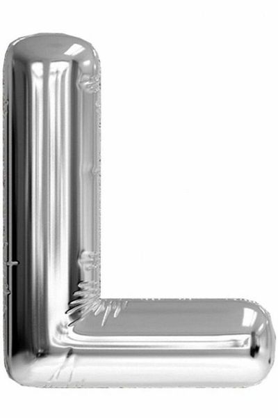 BeySüS 40 Inch Silver Color Letter Foil Balloon - Letter L