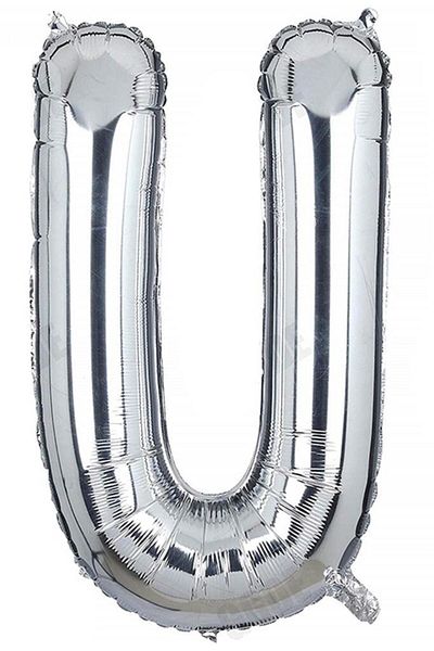 BeySüS 40 Inch Silver Balloon - Letter Foil U Letter