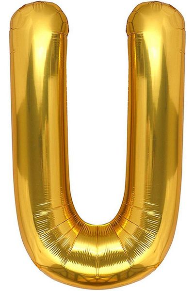 BeySüS 40 Inch Letter Foil Balloon - Gold Letter U