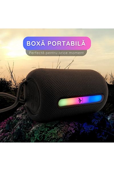 Tzappy Portable Bluetooth Speaker, Tzappy, 5W, RGB, Battery Life 4-5 Hours, TWS Function, USB/TF, 1200mAh,