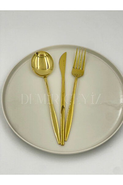 DMR LİFE Dmr Life Venezia Gold Luxury Cutlery Set 36 Pieces for 6 Persons (18/10)