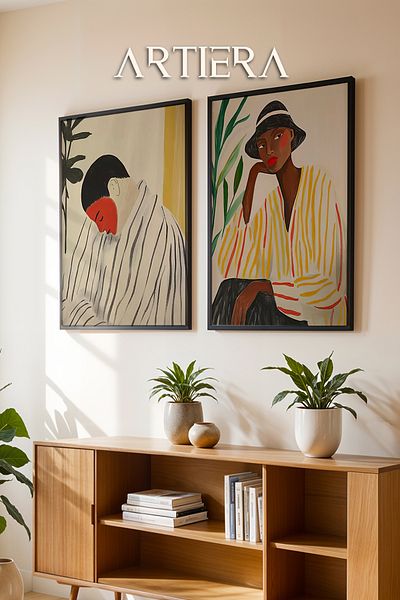HİGUERA Momente gânditoare și armonie tropicală Pictură în ulei Feel Dual Wood Framed Wall Painting