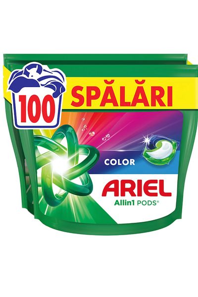 Ariel Color, detergent rufe automat, 2 pachete x 50 capsule, 100 spalari