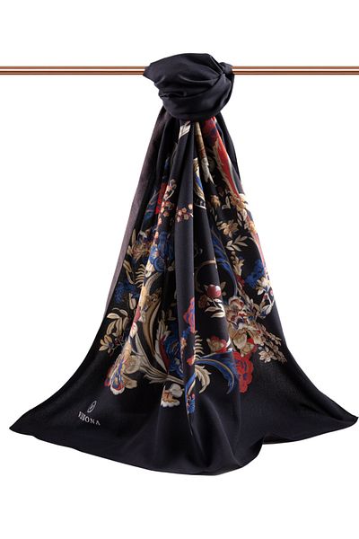 Vissona Γυναικείο σάλι Luxury Medina Silk Μαύρο