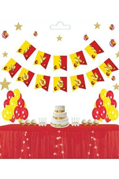 BeySüS Sarı Kırmızı Üstüne Gold Altın Yaldızlı Iyiki Doğdun Yazılı Karton Ipl...