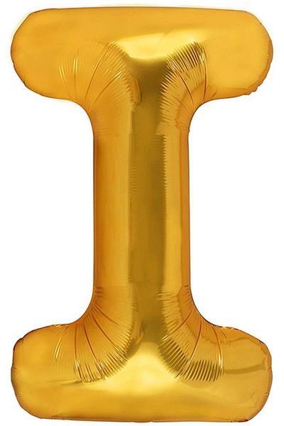 BeySüS Letter Foil Balloon Gold I Letter 40 Inch